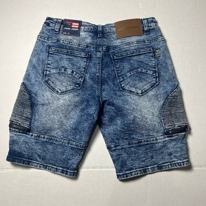 NWT Phat Farm Men's Stone Wash Jean Ripped Shorts Stretch Size 18 Style PFS-110